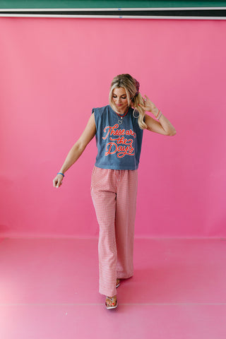 Faith Gingham Pants in Red