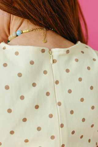 Sinclair Polka Dot Peplum Top in Yellow