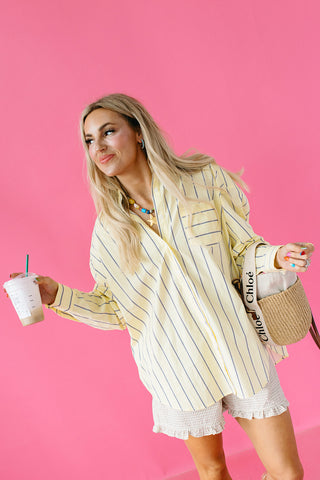 Blakee Plaid Ruffle Shorts in Camel