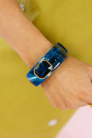 Gemma Cuff Bracelet in Navy