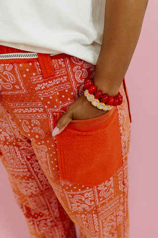 Lonnie Bandana Print Barrel Pants