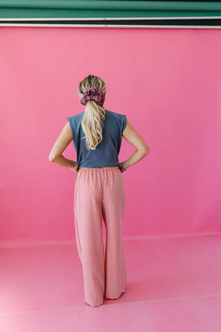 Faith Gingham Pants in Red