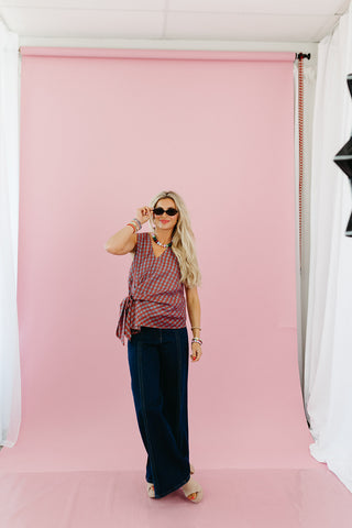 Rita Stripe Side Tie Top