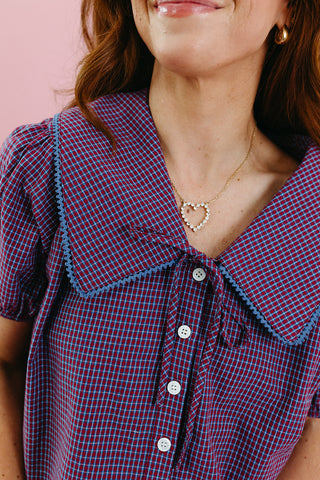 Haven Plaid Collared Top