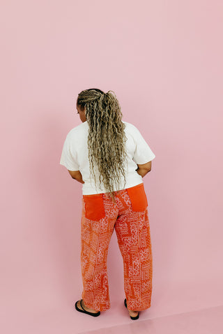 Lonnie Bandana Print Barrel Pants