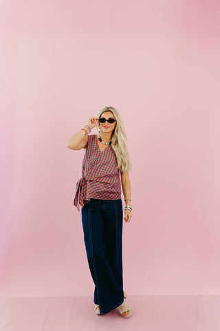 Rita Stripe Side Tie Top
