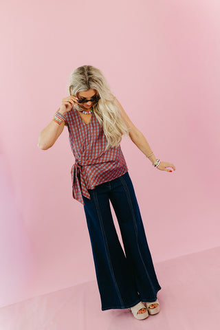 Rita Stripe Side Tie Top