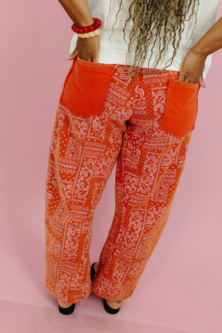 Lonnie Bandana Print Barrel Pants