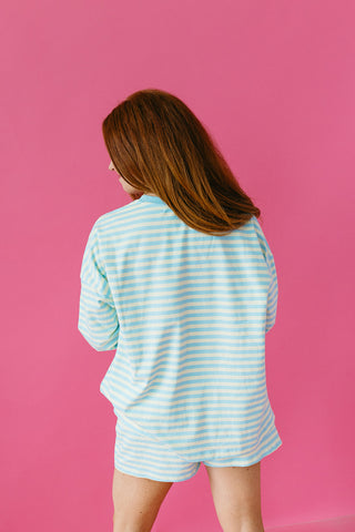 Skye Stripe Short Set in Yellow/Blue