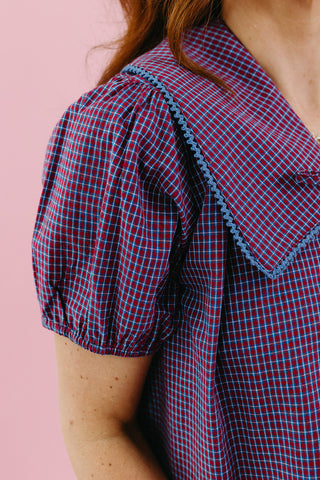 Haven Plaid Collared Top