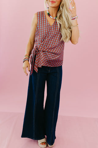 Rita Stripe Side Tie Top