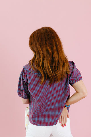 Haven Plaid Collared Top