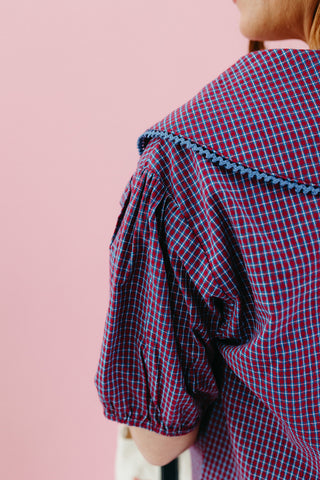 Haven Plaid Collared Top