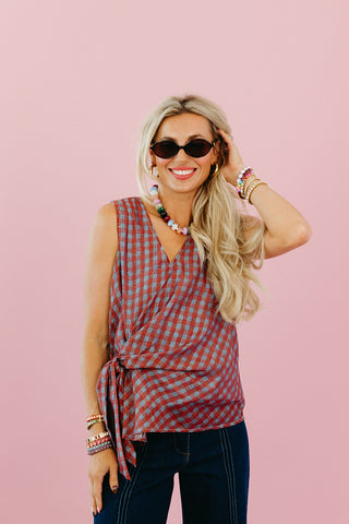 Rita Stripe Side Tie Top