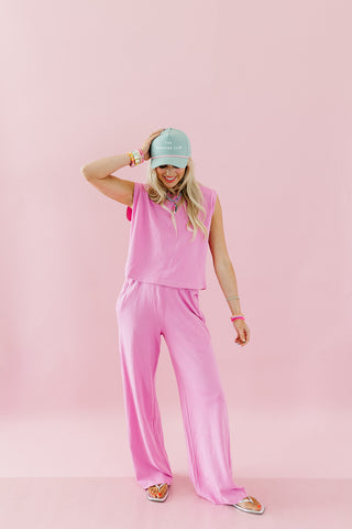 Lulu Knit Pant Set in Berry