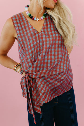 Rita Stripe Side Tie Top