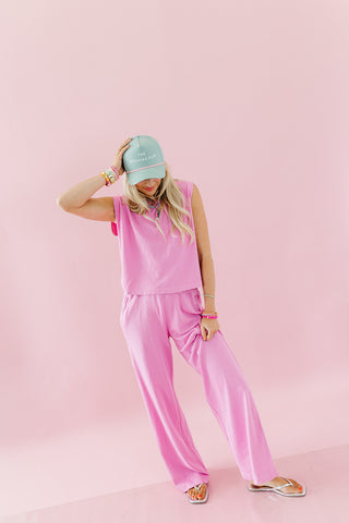 Lulu Knit Pant Set in Berry
