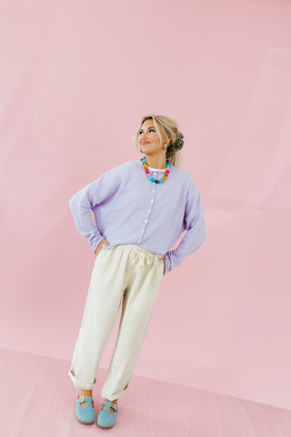 Piper Cardigan in Lavender - RESTOCK