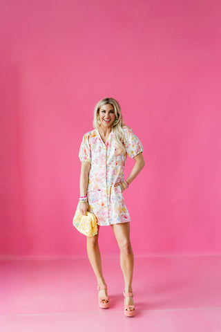Jocelyn Denim Floral Mini Dress