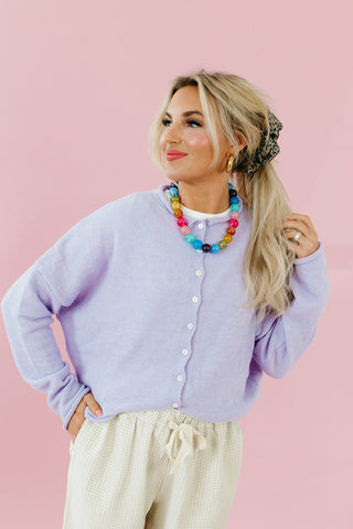 Piper Cardigan in Lavender - RESTOCK