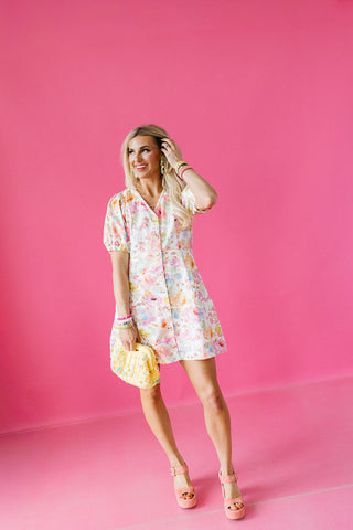 Jocelyn Denim Floral Mini Dress