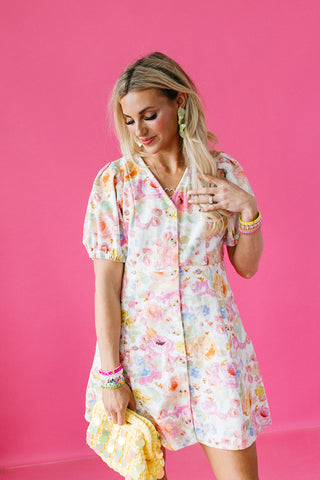 Jocelyn Denim Floral Mini Dress