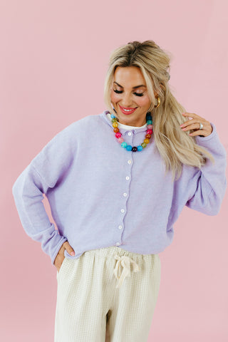 Piper Cardigan in Lavender - RESTOCK