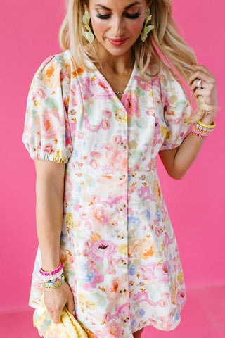 Jocelyn Denim Floral Mini Dress