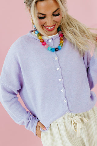 Piper Cardigan in Lavender - RESTOCK
