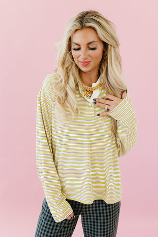 Leah Stripe Polo Top