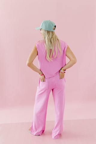 Lulu Knit Pant Set in Berry