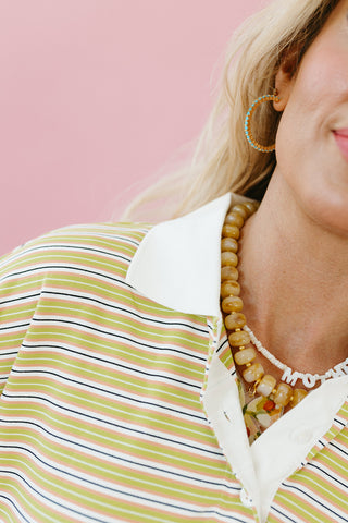 Leah Stripe Polo Top