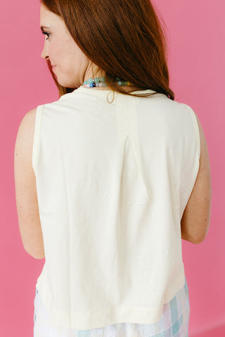 Bea Knit Tank Top in Pale Yellow