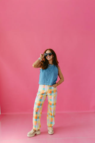 Birdie Plaid Barrel Pants