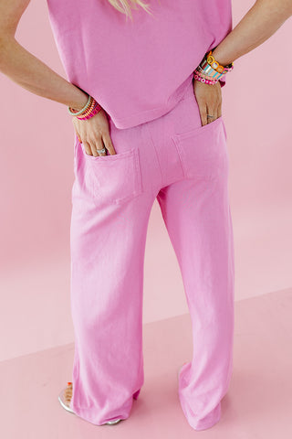 Lulu Knit Pant Set in Berry