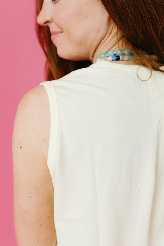 Bea Knit Tank Top in Pale Yellow
