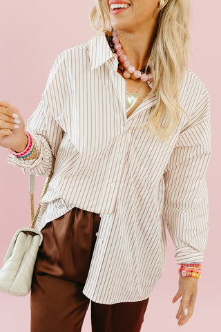 Wilks Stripe Oxford Shirt in Pink Stripe