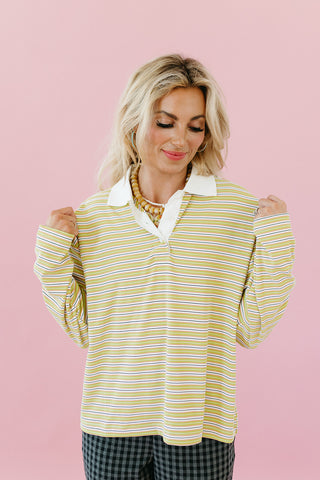Leah Stripe Polo Top