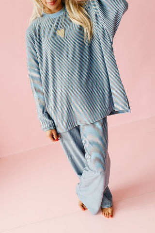 Nyah Striped Lounge Pants in Blue/Coco
