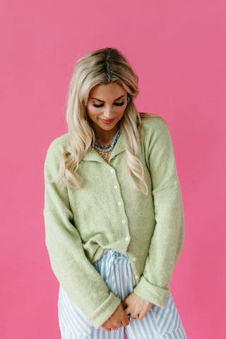 Piper Cardigan in Lemongrass - RESTOCK