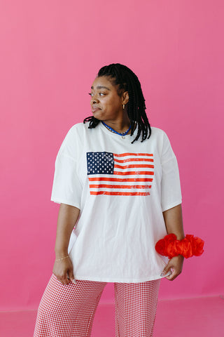 USA Flag Oversized Boyfriend Tee
