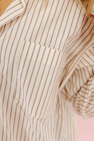 Wilks Stripe Oxford Shirt in Pink Stripe