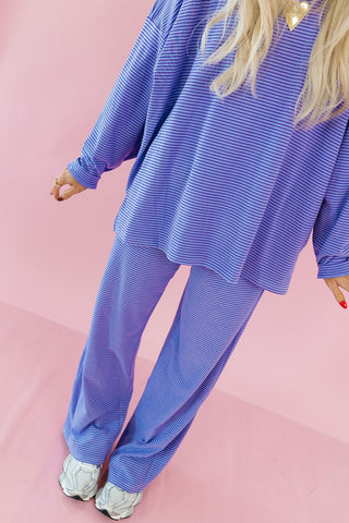 Nyah Striped Lounge Pants in Purple