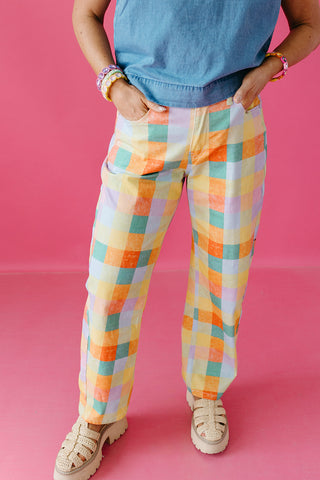 Birdie Plaid Barrel Pants