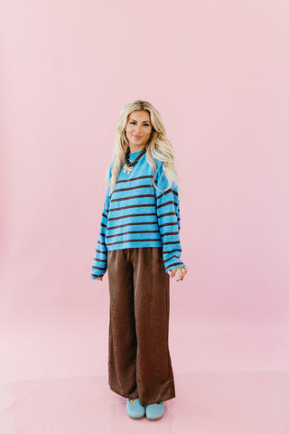 Piper Striped Pullover in Blue