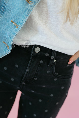 Oakland Polka Dot Denim in Charcoal
