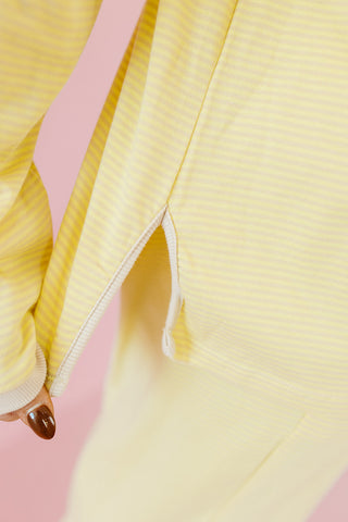 Kelly Anne Stripe Knit Pant Set in Lemon/Butter