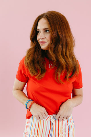 Spencer Basic Tee In Red