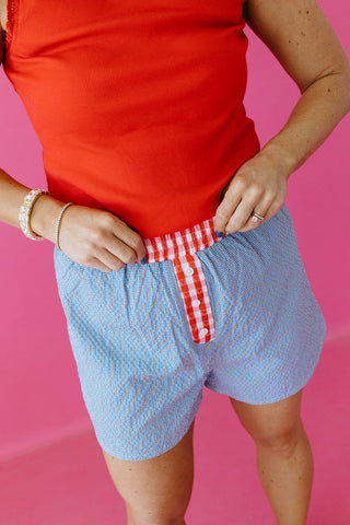 Novalee Heart Plaid Boxer Shorts