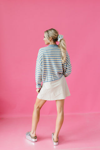 Roux Stripe Skirt in Yellow/Blue